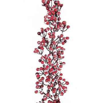 Dekogirlande Schneebeere ZENMIR, beschneit, rot, 185cm, Ø25cm