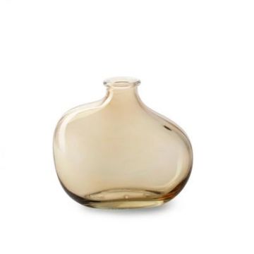 Dekoflasche aus Glas BLOMMY, beige-klar, 10cm, Ø11cm Dekoflasche aus Glas BLOMMY, beige-klar, 10cm, Ø11cm