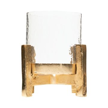 Tischlicht UZOAMAKA aus Glas, auf Metallfuß, champagner-gold-klar, 12cm, Ø12cm Tischlicht UZOAMAKA aus Glas, auf Metallfuß, champagner-gold-klar, 12cm, Ø12cm