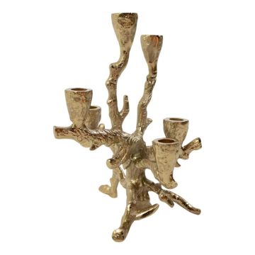 Kerzenleuchter Ast ALJOSCHA aus Aluminium, für Stabkerzen, gold, 30cm Kerzenleuchter Ast ALJOSCHA aus Aluminium, für Stabkerzen, gold, 30cm