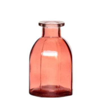 Flaschenvase JAZZY aus Glas, mit Rillen, rot-transparent, 10cm, Ø6,5cm Flaschenvase JAZZY aus Glas, mit Rillen, rot-transparent, 10cm, Ø6,5cm