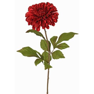 Samt Dahlie TINFAS, dunkelrot, 60cm, Ø13cm