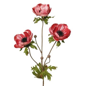 Samt Anemone Zweig WINFAS, mauve, 75cm, Ø9-11cm