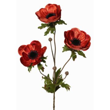 Samt Anemone Zweig WINFAS, rot-orange, 75cm, Ø9-11cm