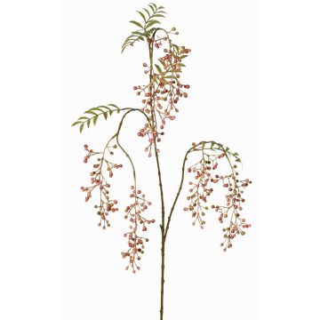 Ebereschen Zweig künstlich JANNAH mit Früchten, rosa-grün, 130cm