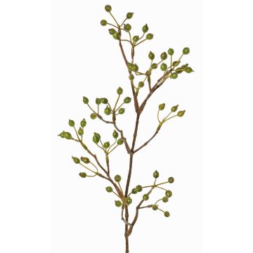 Deko Zweig Heckenrose HIKERNO mit Hagebutten, grün, 60cm