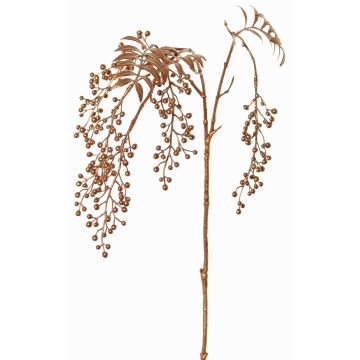 Künstlicher Zweig Pfefferbaum RALFHY mit Beeren, metallic-kupfer, 80cm