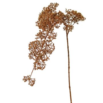 Künstlicher Zweig Schneeball SALFHY mit Knospen, metallic-kupfer, 90cm