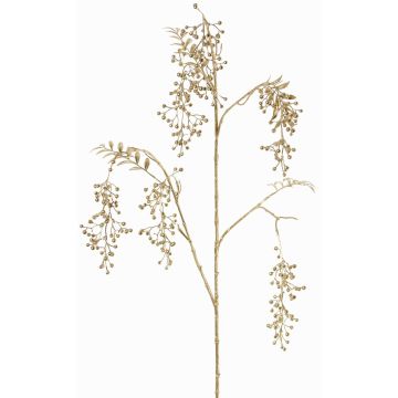 Künstlicher Zweig Pfefferbaum NELFHY mit Beeren, metallic-silber-gold, 125cm