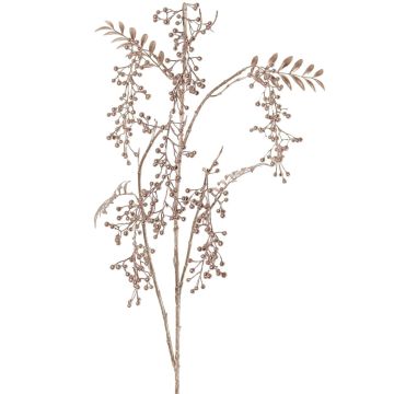 Künstlicher Zweig Pfefferbaum NELFHY mit Beeren, metallic-hellrosa, 125cm