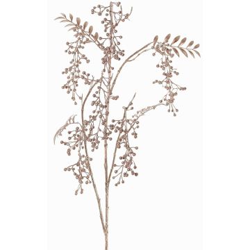 Künstlicher Zweig Pfefferbaum NELFHY mit Beeren, metallic-hellrosa, 125cm