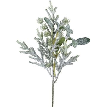 Künstliches Gesteck Tanne Lärche KROMAN mit Mistel, Beeren, gefroren, grün, 40cm Künstliches Gesteck Tanne Lärche KROMAN mit Mistel, Beeren, gefroren, grün, 40cm
