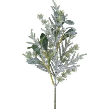 Künstliches Gesteck Tanne Lärche KROMAN mit Mistel, Beeren, gefroren, grün, 50cm Künstliches Gesteck Tanne Lärche KROMAN mit Mistel, Beeren, gefroren, grün, 50cm