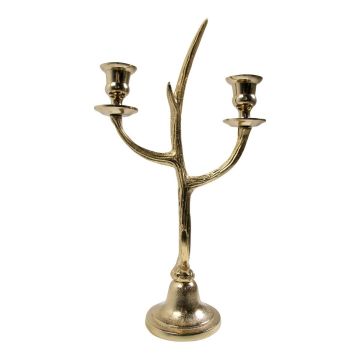 Kerzenleuchter Geweih ALLEANDRO aus Aluminium, für Stabkerzen, gold, 38cm Kerzenleuchter Geweih ALLEANDRO aus Aluminium, für Stabkerzen, gold, 38cm