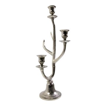 Kerzenleuchter Geweih ALLEANDRO aus Aluminium, für Stabkerzen, silber, 48cm Kerzenleuchter Geweih ALLEANDRO aus Aluminium, für Stabkerzen, silber, 48cm
