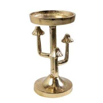 Pilz Kerzenhalter ALPHONSO aus Aluminium, gold, 20cm, Ø10cm Pilz Kerzenhalter ALPHONSO aus Aluminium, gold, 20cm, Ø10cm