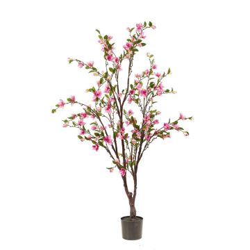 Magnolienbaum künstlich JINKFUN mit Blüten, Kunststamm, rosa, 170cm