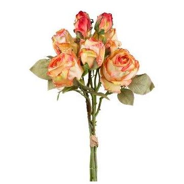 Künstlicher Blumenstrauß Rosen JARZO, gelb-orange, 55cm