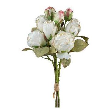 Künstlicher Blumenstrauß Rosen JARZO, weiß, 55cm