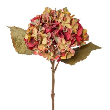 Kunstblume Hortensie TESSENCE, grün-rot, 45cm
