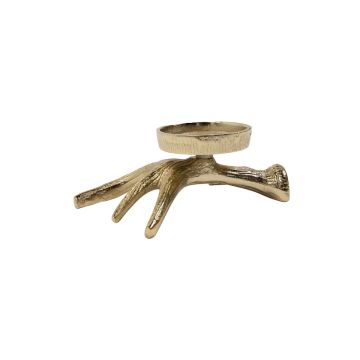 Teelichthalter Geweih LYSSANDRE aus Aluminium, gold, 7,5x20x15cm Teelichthalter Geweih LYSSANDRE aus Aluminium, gold, 7,5x20x15cm