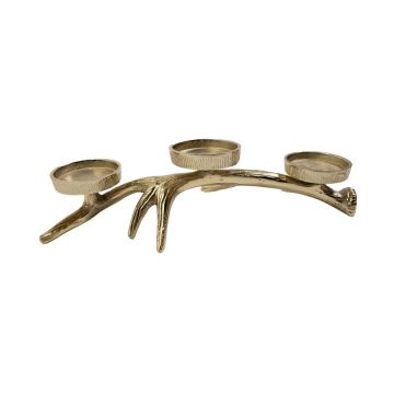 Teelichthalter Geweih LYSSANDRE aus Aluminium, gold, 8x39x18cm Teelichthalter Geweih LYSSANDRE aus Aluminium, gold, 8x39x18cm