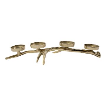 Teelichthalter Geweih LYSSANDRE aus Aluminium, gold, 8x43x19cm Teelichthalter Geweih LYSSANDRE aus Aluminium, gold, 8x43x19cm