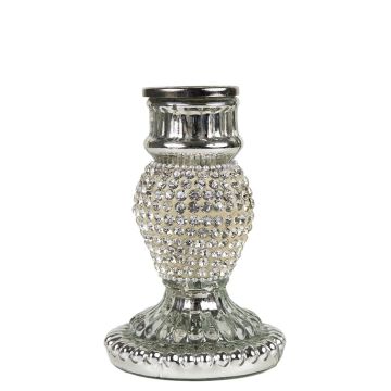 Kerzenleuchter Strass KRYSTINA aus Aluminium, silber, 10cm, Ø7cm Kerzenleuchter Strass KRYSTINA aus Aluminium, silber, 10cm, Ø7cm
