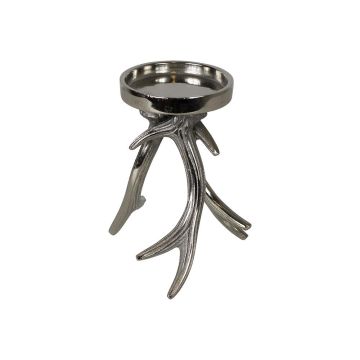 Kerzenhalter Geweih JOSEFIEN aus Aluminium, silber, 19cm, Ø11,5cm Kerzenhalter Geweih JOSEFIEN aus Aluminium, silber, 19cm, Ø11,5cm