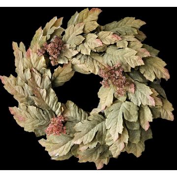 Künstlicher Blumenkranz Ahorn HURSIK, Trockenoptik, grün-pink, Ø50cm