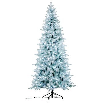 Künstliche Schneetanne ARENDAL, beschneit, LEDs, weiß-blau, 225cm, Ø115cm