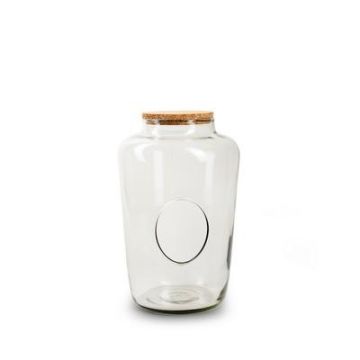 Glas Pflanzen Terrarium TAVOI mit Korkdeckel, klar, 28cm, Ø19cm