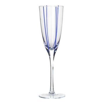 Champagner Glas OCTAVIUS mit Streifen, blau-klar, 25cm, Ø7,5cm Champagner Glas OCTAVIUS mit Streifen, blau-klar, 25cm, Ø7,5cm