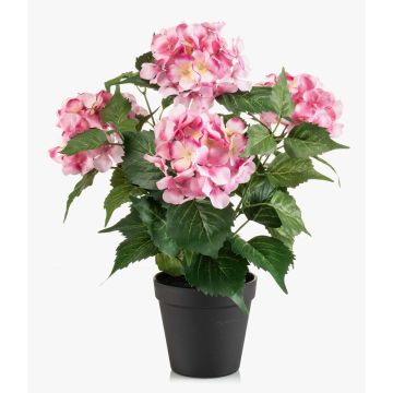 Künstliche Hortensie DORJA im Dekotopf, rosa, 40cm