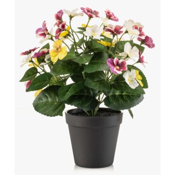 Stiefmütterchen künstlich NORHA im Dekotopf, weiß-lila-gelb, 30cm Stiefmütterchen künstlich NORHA im Dekotopf, weiß-lila-gelb, 30cm