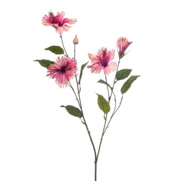 Deko Zweig Hibiskus TRUGEN mit Blüten, lila-rosa, 85cm