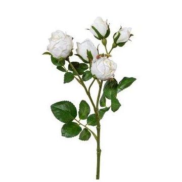 Kunstblumen Zweig Rose SKURN, weiß, 40cm, Ø2-4,5cm