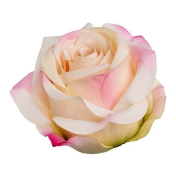 Künstliche Blüte Rose ERONK, 6 Stück, pfirsich, 8,5cm, Ø10,5cm