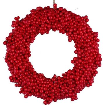 Künstlicher Kranz Schneebeere MUVLO, rot, Ø28cm Künstlicher Kranz Schneebeere MUVLO, rot, Ø28cm