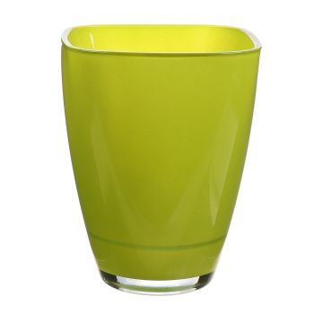 Blumen Vase YULE, Glas, apfelgrün, 13,5x13,5x17cm Blumen Vase YULE, Glas, apfelgrün, 13,5x13,5x17cm