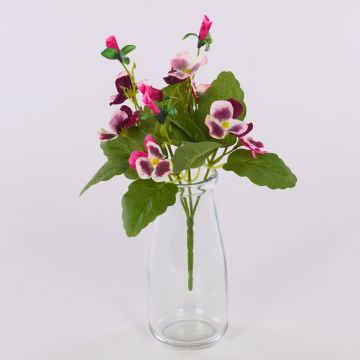 Deko Kunstblume Stiefmütterchen BAHNY auf Steckstab, pink-weiß, 22cm Deko Kunstblume Stiefmütterchen BAHNY auf Steckstab, pink-weiß, 22cm