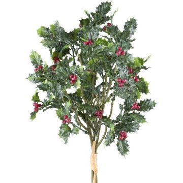 Künstlicher Ilex Bund NALFO mit Beeren, gefroren, Glitzer, grün-rot, 35cm Künstlicher Ilex Bund NALFO mit Beeren, gefroren, Glitzer, grün-rot, 35cm