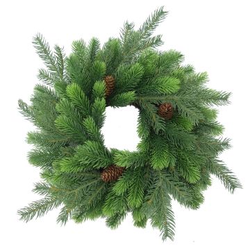 Kunststoff Tannenkranz WYOMING mit Zapfen, Ø45cm