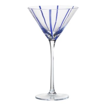 Martini Glas OCTAVIUS mit Streifen, blau-klar, 21cm, Ø12cm Martini Glas OCTAVIUS mit Streifen, blau-klar, 21cm, Ø12cm
