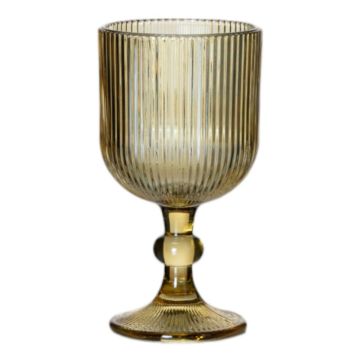 Weinkelch GENOVEFA mit Rillen, amber-klar, 16cm, Ø9cm Weinkelch GENOVEFA mit Rillen, amber-klar, 16cm, Ø9cm