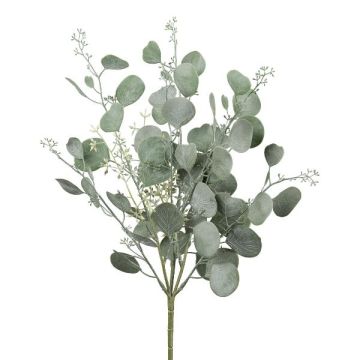 Künstliche Pflanze Eukalyptus KLORHE, Steckstab, Blüten, grün-grau, 40cm