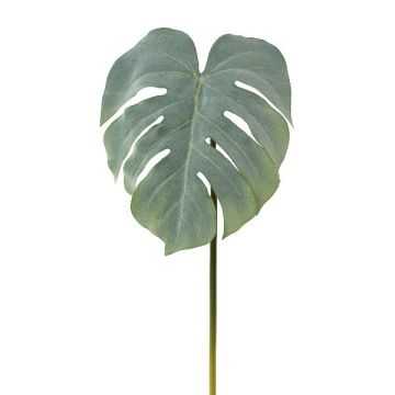 Kunstblatt Philodendron Monstera Deliciosa MELIAT, grün-grau, 80cm