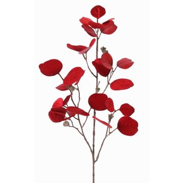 Unechter Eukalyptus Zweig INDALA mit Früchten, rot, 85cm