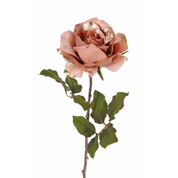 Samt Rose künstlich SINDALA, rosé, 60cm, Ø12cm