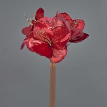 Samt Amaryllis Kunstblume KIRSTY, rot, 70cm, Ø13-15cm